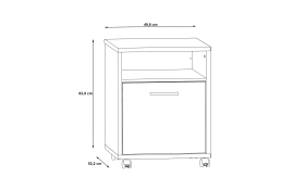 Rollcontainer Keflavik, grau/weiß