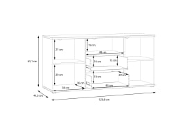 TV-Unterschrank Ganymede, grau, 63,1 cm