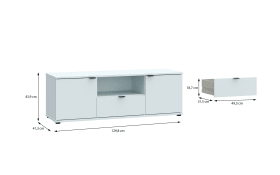TV-Unterschrank Ganymede, grau, 43,9 cm