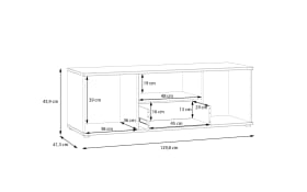 TV-Unterschrank Ganymede, grau, 43,9 cm