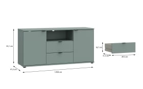 TV-Unterschrank Ganymede, salbeifarbig, 63,1 cm