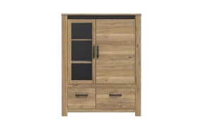 Vitrine San Cayetano, Mauvella Eiche-Nachbildung, 143,7 cm