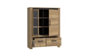 Vitrine San Cayetano, Mauvella Eiche-Nachbildung, 143,7 cm