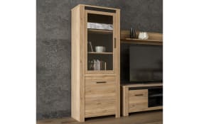 Vitrine San Cayetano, Mauvella Eiche-Nachbildung, 77 cm