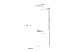 Vitrine San Cayetano, Mauvella Eiche-Nachbildung, 77 cm