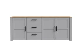 Sideboard Bohol, Riviera Eiche-Nachbildung/grau, 220,8 cm