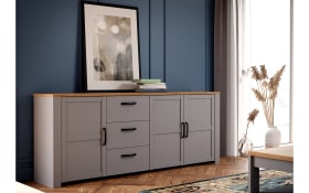 Sideboard Bohol, Riviera Eiche-Nachbildung/grau, 220,8 cm