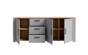 Sideboard Bohol, Riviera Eiche-Nachbildung/grau, 220,8 cm