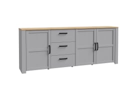 Sideboard Bohol, Riviera Eiche-Nachbildung/grau, 220,8 cm
