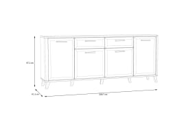 Sideboard Wardiol, Artisan Eiche-Nachbildung/weiß, 209,7 cm