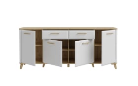 Sideboard Wardiol, Artisan Eiche-Nachbildung/weiß, 209,7 cm