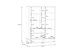 Highboardvitrine Wardiol, Artisan Eiche-Nachbildung/weiß