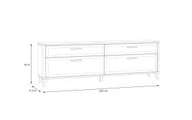 TV-Unterschrank Wardiol, Artisan Eiche-Nachbildung/weiß, 209,7 cm