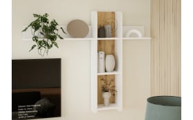 Wandregal Wardiol, Artisan Eiche-Nachbildung/weiß