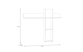 Wandregal Wardiol, Artisan Eiche-Nachbildung/weiß