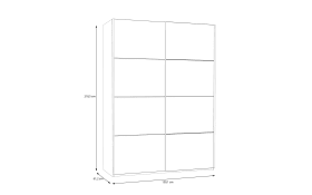 Kleiderschrank Schach & Matt 2, weiß/klar, 150,1 cm