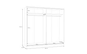 Kleiderschrank Schach & Matt 2, Artisan Eiche-Nachbildung/weiß, 220,1 cm