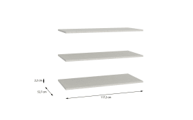 Einlegeböden Vodol, grau, 117,2 x 52,7 cm, 3er Set