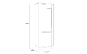 Vitrine Vodol, sandfarbig/schwarz, 75,6 cm