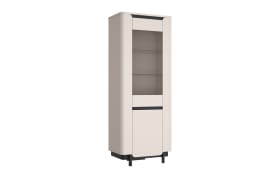 Vitrine Vodol, sandfarbig/schwarz, 75,6 cm