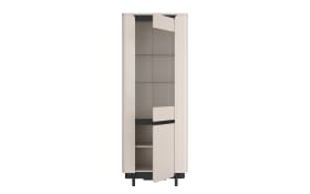 Vitrine Vodol, sandfarbig/schwarz, 75,6 cm
