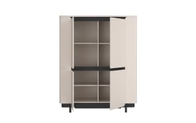Highboard Vodol, sandfarbig/schwarz