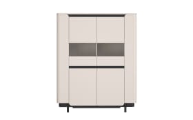 Vitrine Vodol, sandfarbig/schwarz, 130,3 cm