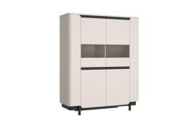 Vitrine Vodol, sandfarbig/schwarz, 130,3 cm