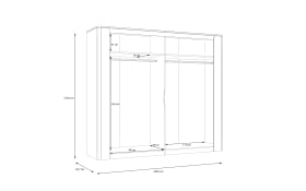 Kleiderschrank Vodol, sandfarbig/schwarz