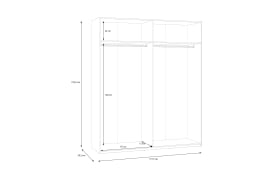 Kleiderschrank Econobox2, weiß, 177,5 cm