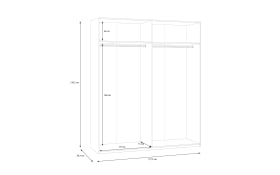 Kleiderschrank Econobox2, Mauvelle Eiche-Nachbildung, 177,5 cm