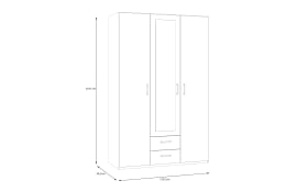 Kleiderschrank Econobox2, Mauvelle Eiche-Nachbildung, 133,2 cm