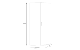 Eckkleiderschrank Econobox2, weiß, 89,5 cm