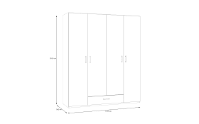 Kleiderschrank Econobox2, weiß, 177,5 cm