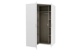 Eckkleiderschrank Econobox2, weiß, 116,8 cm
