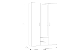 Kleiderschrank Econobox2, weiß, 133,2 cm