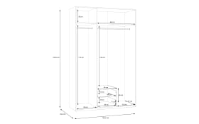 Kleiderschrank Econobox2, weiß, 133,2 cm