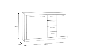 Sideboard Baccio, Artisan Eiche-Nachbildung/weiß, 152,6 cm