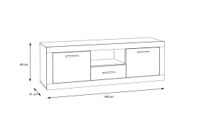 TV-Board Baccio, Artisan Eiche-Nachbildung/weiß