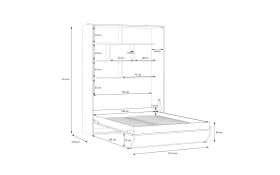 Multifunktionsbett Smart Room, Eiche-Nachbildung/weiß, 157,4 x 215 cm