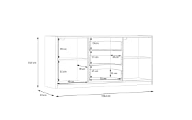 Kommode Smart Room, Eiche-Nachbildung/weiß