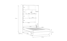 Multifunktionsbett Smart Room, Eiche-Nachbildung/weiß, 137,4 x 215 cm
