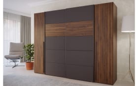 Kleiderschrank Narago, Walnuss-Nachbildung/grau