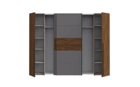 Kleiderschrank Narago, Walnuss-Nachbildung/grau