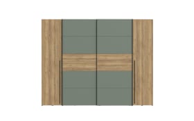 Kleiderschrank Narago, Mauvelle Eiche-Nachbildung/salbeifarbig, 270,3 x 210,5 cm