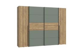 Kleiderschrank Narago, Mauvelle Eiche-Nachbildung/salbeifarbig, 270,3 x 210,5 cm