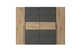 Kleiderschrank Narago, Artisan Eiche-Nachbildung/dunkelgrau, 270,3 x 210,5 cm