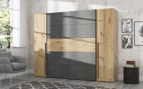 Kleiderschrank Narago, Artisan Eiche-Nachbildung/dunkelgrau, 270,3 x 210,5 cm