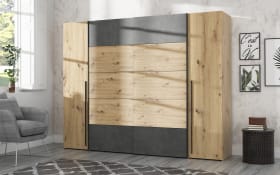 Kleiderschrank Narago, Artisan Eiche-Nachbildung/dunkelgrau, 270,3 x 210,5 cm