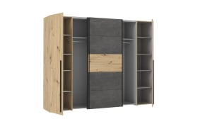 Kleiderschrank Narago, Artisan Eiche-Nachbildung/dunkelgrau, 270,3 x 210,5 cm